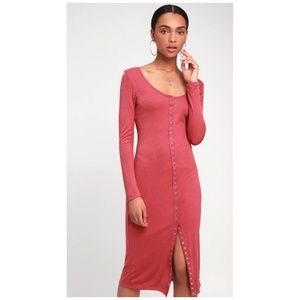 Lulu's In A Snap Rusty  Midi Dress